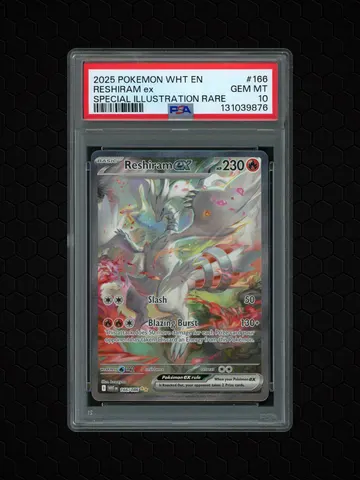 2025 White Flare Reshiram EX #166 PSA 10, PSA 10
