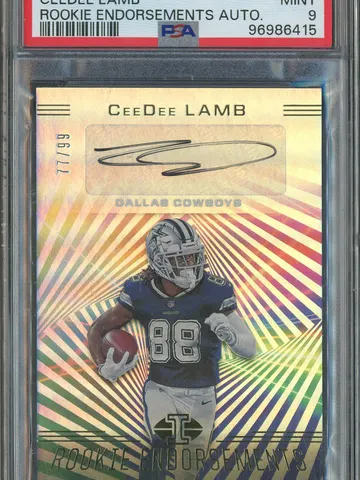 2020 Panini Illusions Rookie Endorsements CeeDee Lamb #RE14 Autograph /99 PSA 9, PSA 9