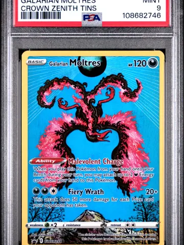 2023 #284 Galarian Moltres PSA 9 Swsh Black Star Promo, ungraded