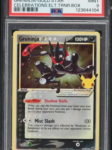 2021 #144 Greninja-Gold Star PSA 9 Swsh Black Star Promo Pokemon, ungraded