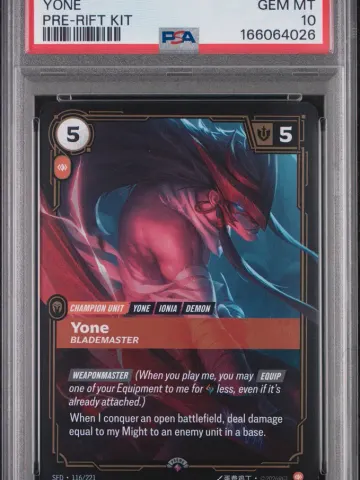 2026 #116 Yone - Blademaster PSA 10 Riftbound: League of Legends Sfd-Spiritforged, PSA 10