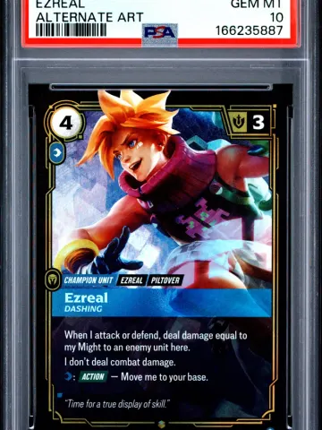 2026 #082a Ezreal - Dashing PSA 10 Riftbound: League of Legends Sfd-Spiritforged, PSA 10