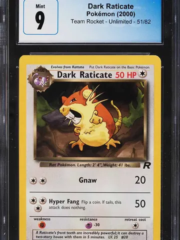 Dark Raticate #51, CGC 9