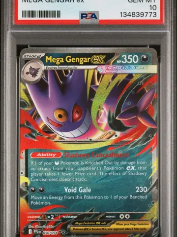 2025 #56 Mega Gengar EX PSA 10 Base Pokemon Pfl EN-Phantasmal Flames Pokemon, ungraded