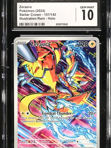 2024 Pokemon Stellar Crown - SCR EN Zeraora Illustration Rare Holo #151/142 CGC 10, CGC 10