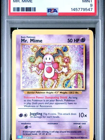 2023 Pokemon Clb-Trading Card Game Classic Blastoise & Suicune Ex Deck Mr. Mime #013 PSA 9, PSA 9