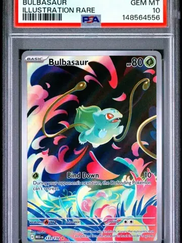 2025 Pokemon Meg En-Mega Evolution Bulbasaur Illustration Rare #133 PSA 10, ungraded