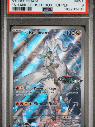 2025 Pokemon Jtg En-Journey Together N's Reshiram Enhanced Booster Box Topper #167 PSA 9, ungraded