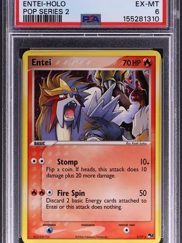 2006 Pokemon Pop Series 2 #1 Entei-Holo, ungraded