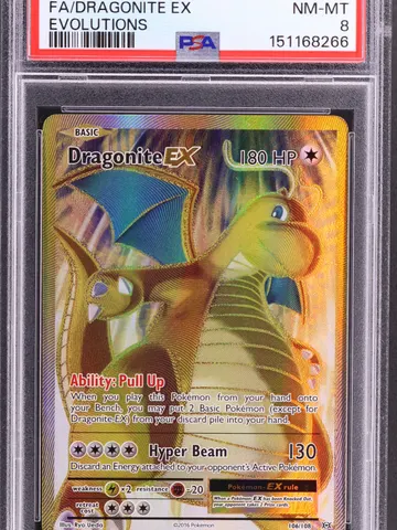 2016 Pokemon Xy Evolutions #106 Full Art / Dragonite Ex, ungraded