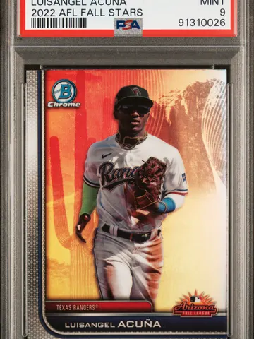 2023 BOWMAN CHROME 2022 AFL FALL STARS LUISANGEL ACUNA - DQE2000002 (PSA MINT 9), PSA 9