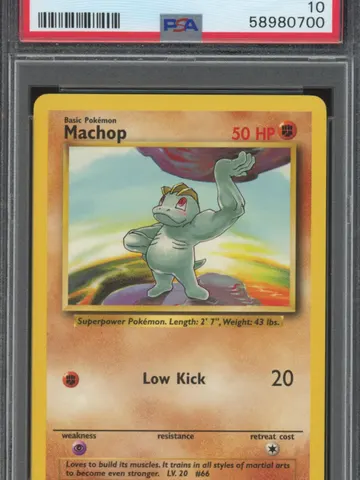 1999 POKEMON GAME MACHOP - 8850990520 (PSA GEM MT 10), PSA 10