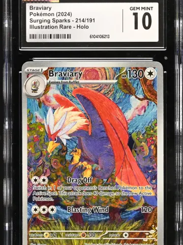 2024 #214 Braviary CGC 10 Surging Sparks - SSP EN - English, CGC 10